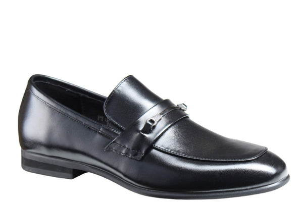 Pardoo Boys Plane With Chain Black Slip-On Shoe | 13th Avenue