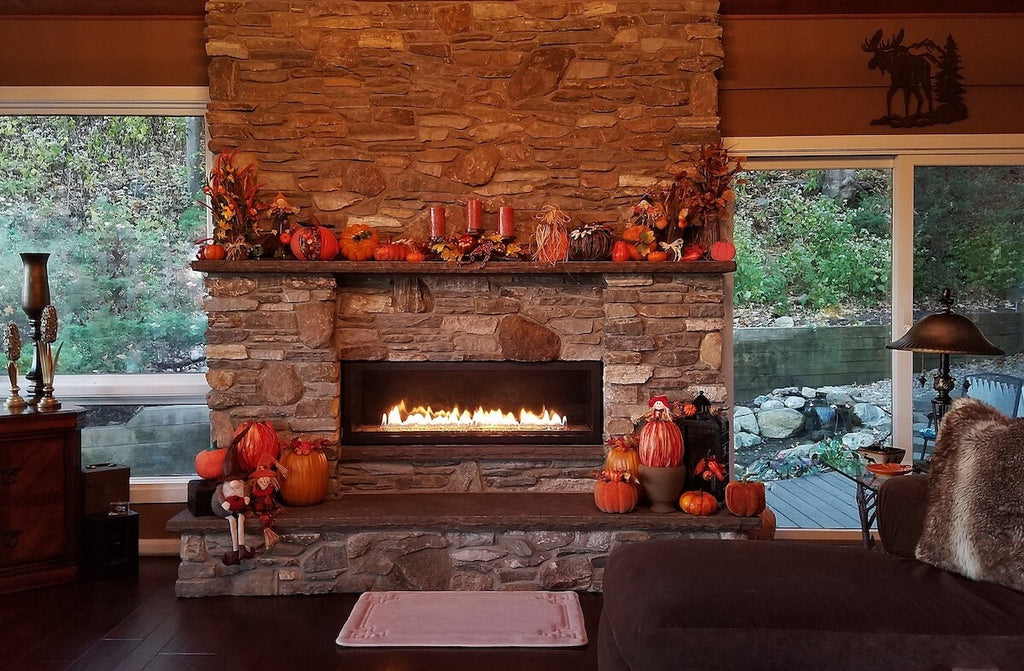 Cabin decor: cabin with a fire place