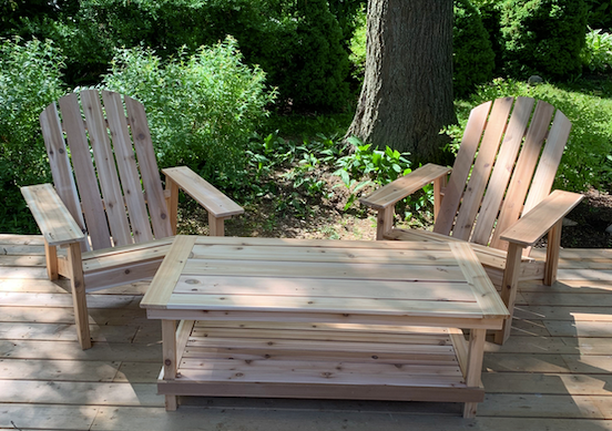 muskoka chairs and table