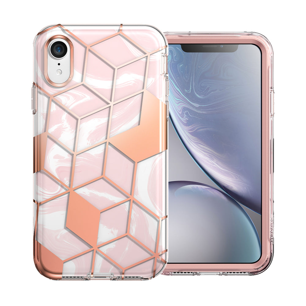 2019 Apple iPhone XR Marble Case with Built-in-Screen Protector – thepopshine