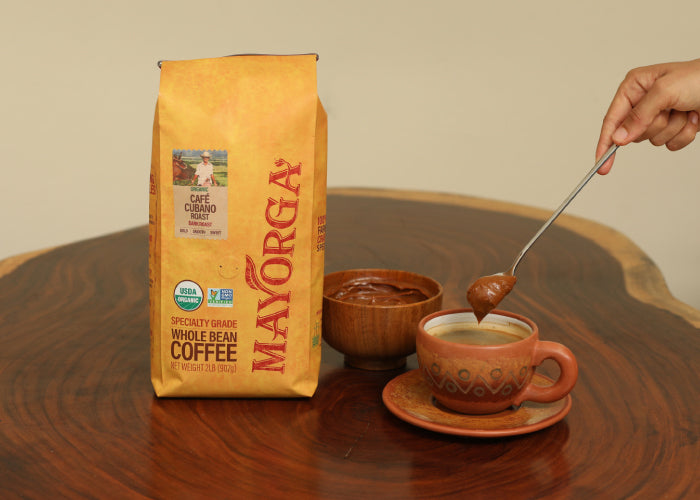 Flavored roasted coffee beans by Mayorga Coffee