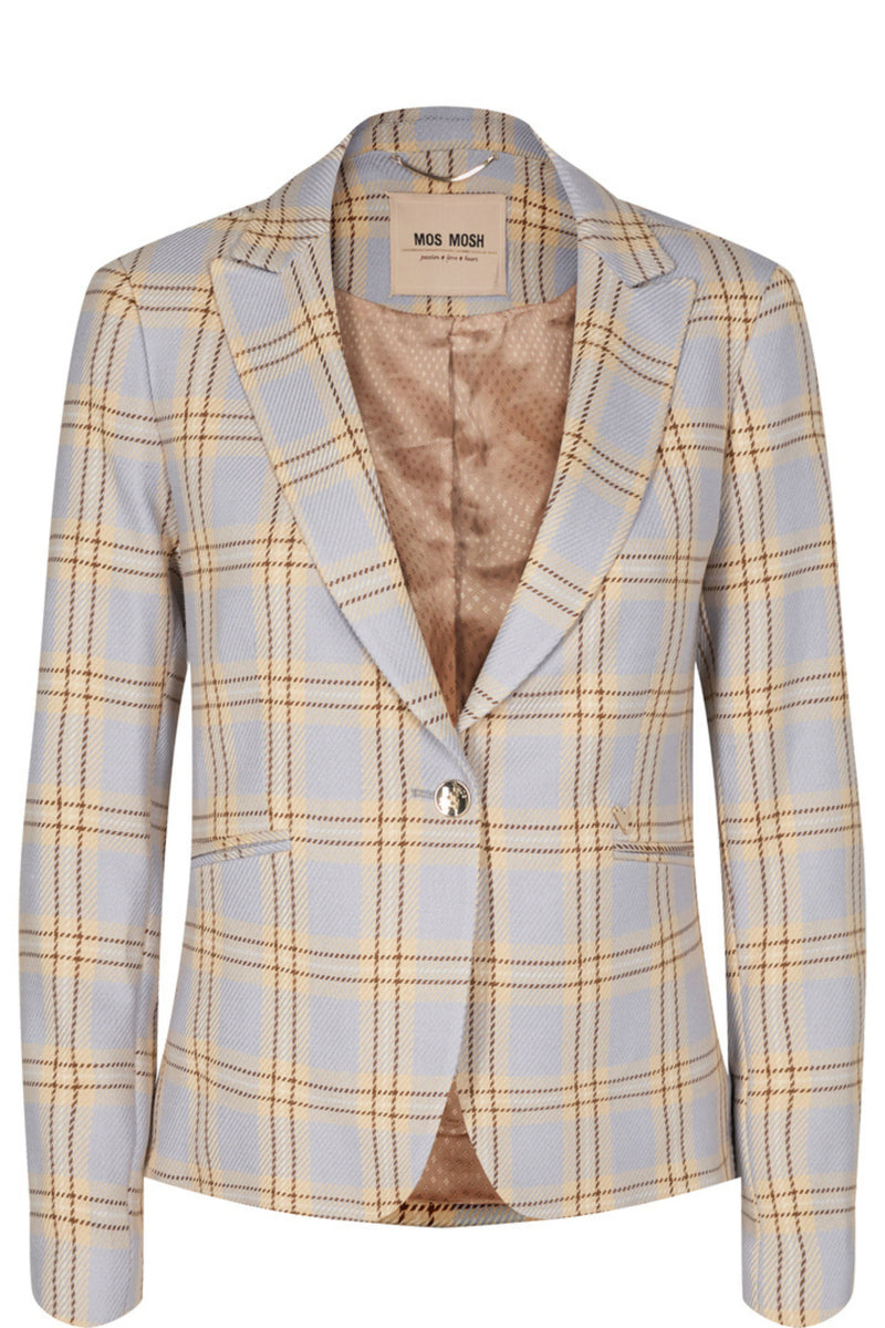 Mos Mosh Blake Jolly Check Blazer Bel Air Blue – Smoke And Mirrors Boutique