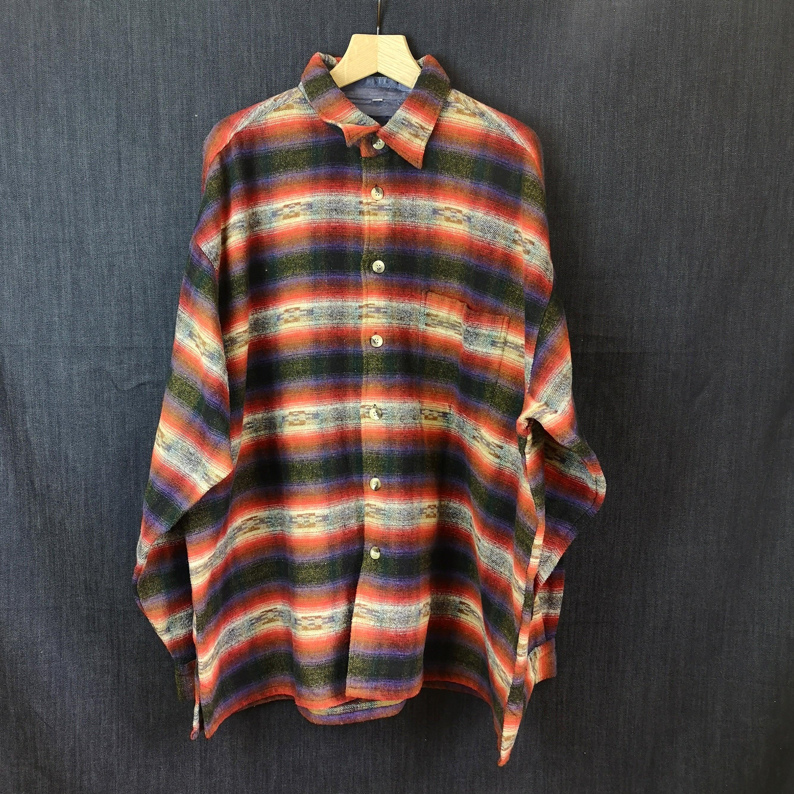 HIM Collection Western Blanket Shirt with Purple & Red Tones - Size XL