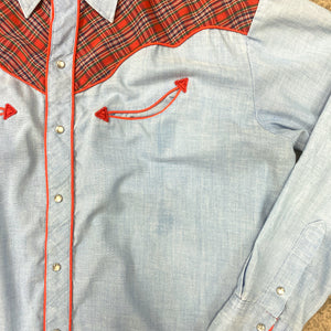 Kenny Rogers Blue & Plaid Western Shirt