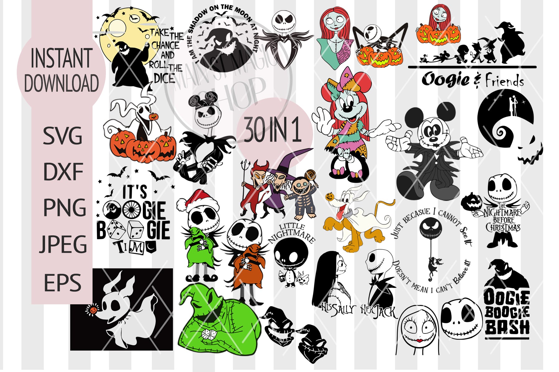 Nightmare Before Christmas Svg Files Jack Skellington Svg Bundle Nig Main St Magic Shop