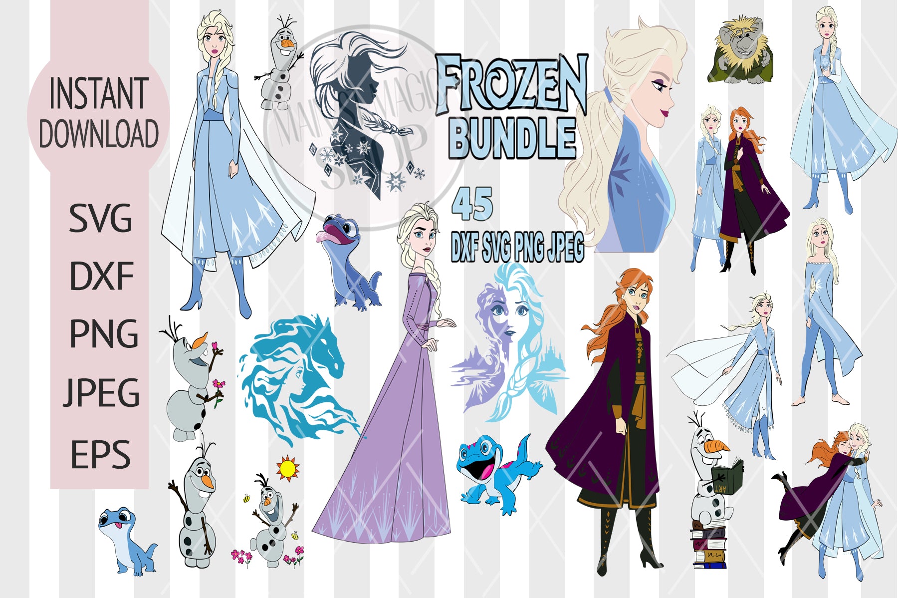 Download Disney Frozen 2 Svg Bundle Elsa Svg Olaf Svg Elsa Anna Svg Frozen Logo Main St Magic Shop