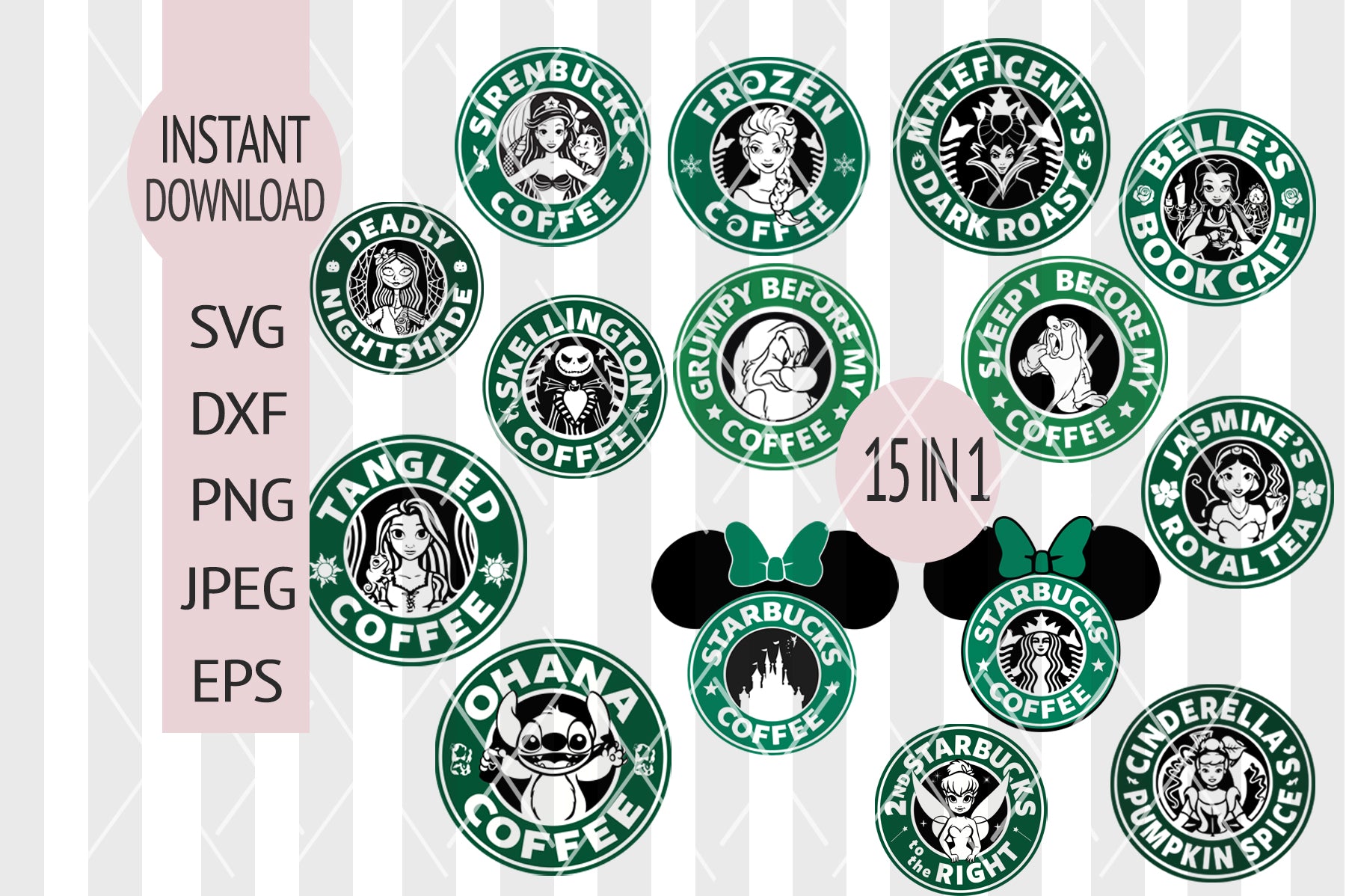 Disney Starbucks svg, Mickey Mouse Starbucks Minnie Mouse Starbucks Sv