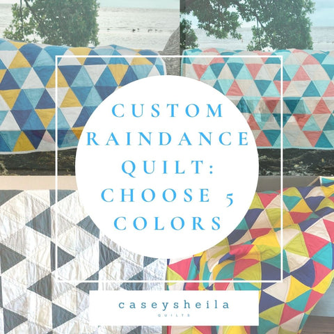 custom equilateral triangle quilt requires choosing 5 different colors