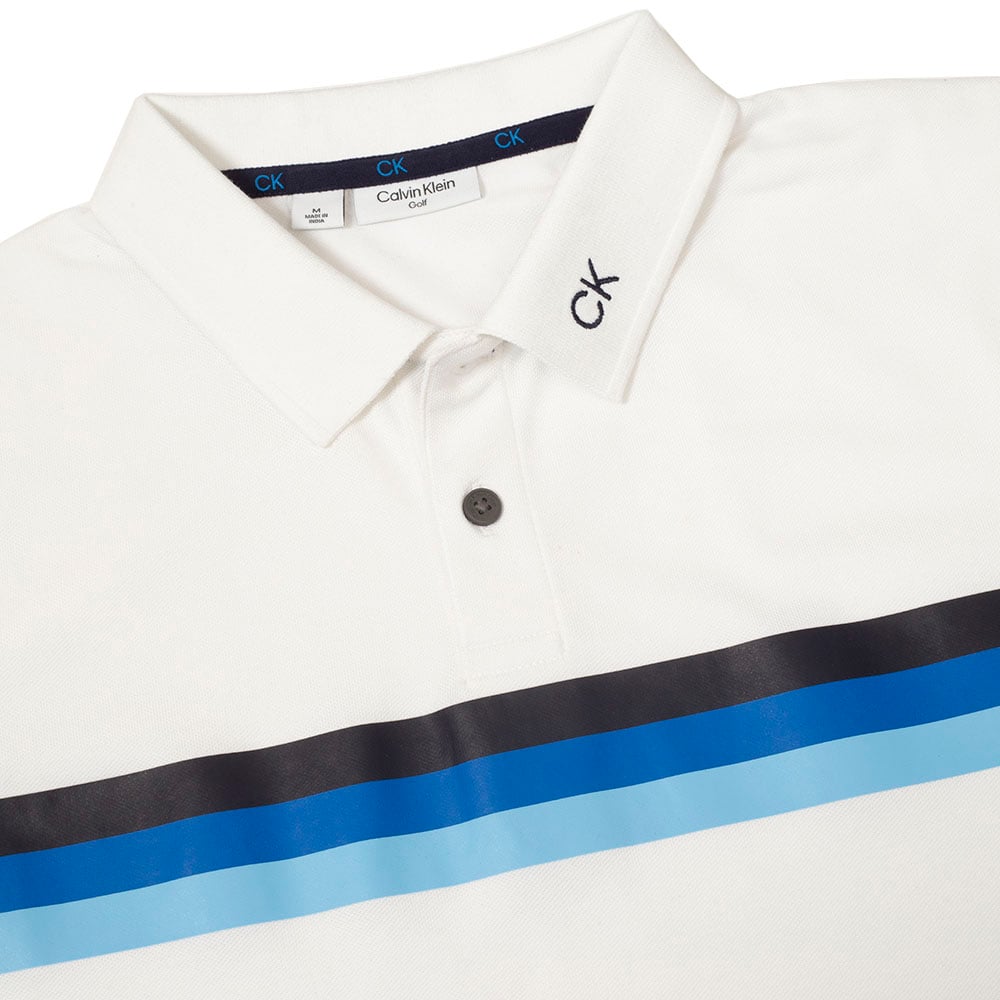 Calvin Klein Parker Polo Shirt - White/Blue – Golf Clearance Online