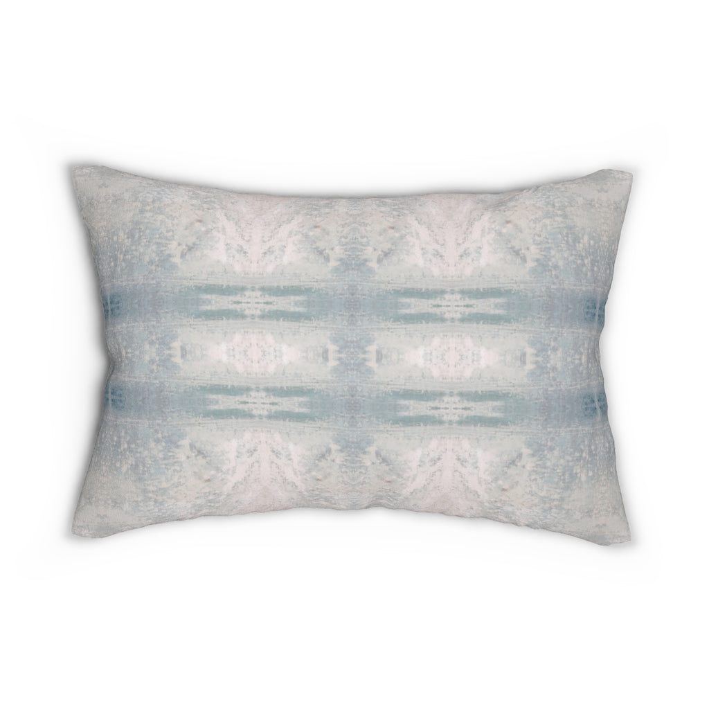 Aquarius/Ripple ~ Seafoam ~ Spun Polyester Lumbar Pillow
