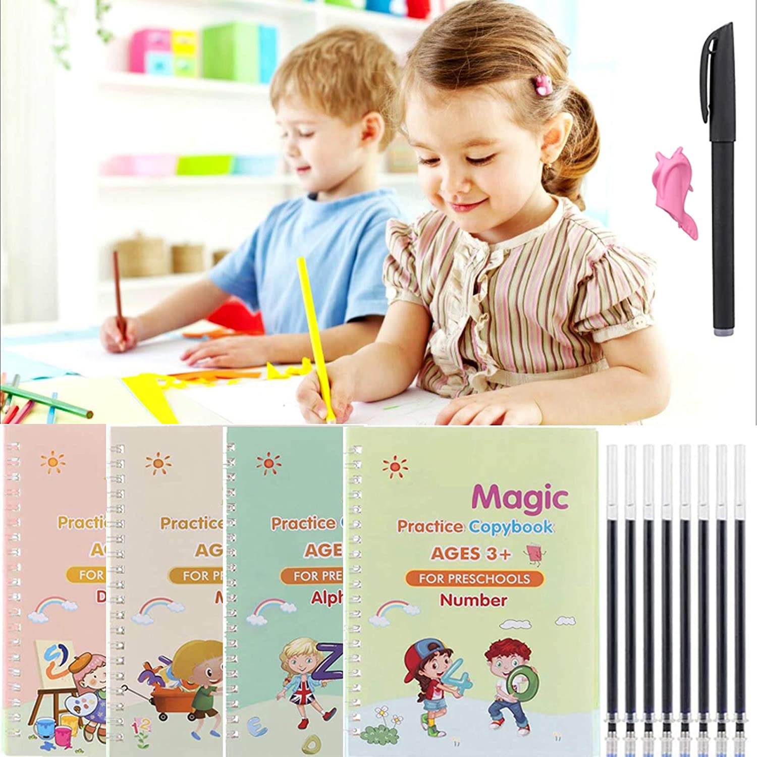 Learn2write Practice Copybook - Set of 4 Books + Magic Pen – The Wishstores