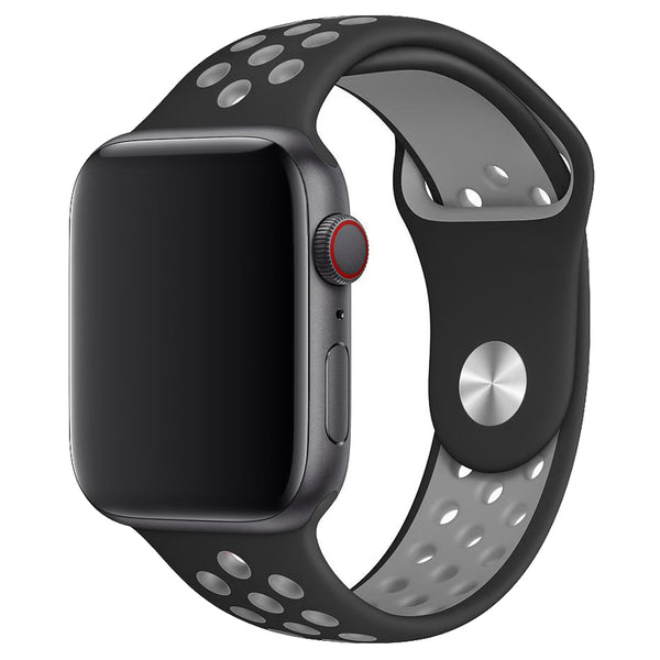 Black Black Silicone Sport Band for Apple Watch