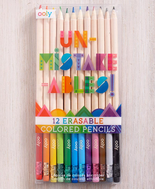 UnMistakeAbles Erasable Colored Pencils - Set of 12 by OOLY