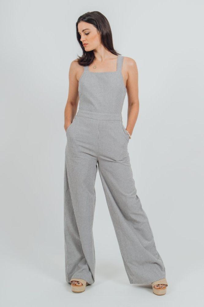 gray cotton jumpsuit