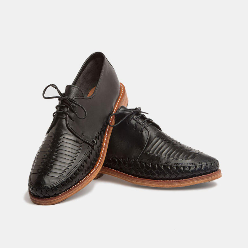 Zapata Black Men's Leather Shoes at 