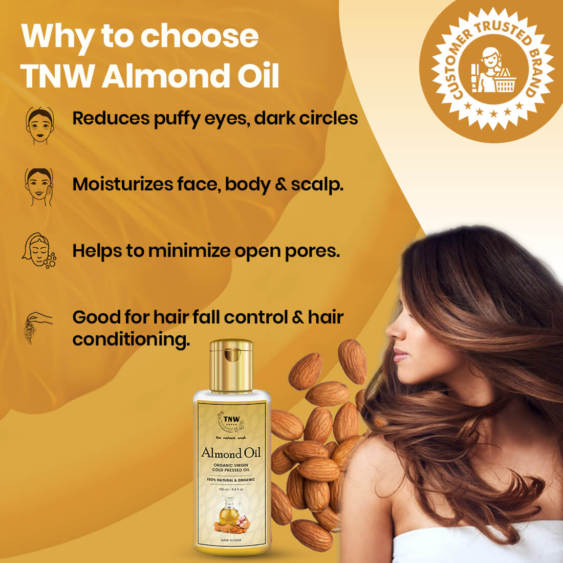 Sweet Almond Oil  Vitamin E Rich Skin  Hair Oil  Pahadi Local