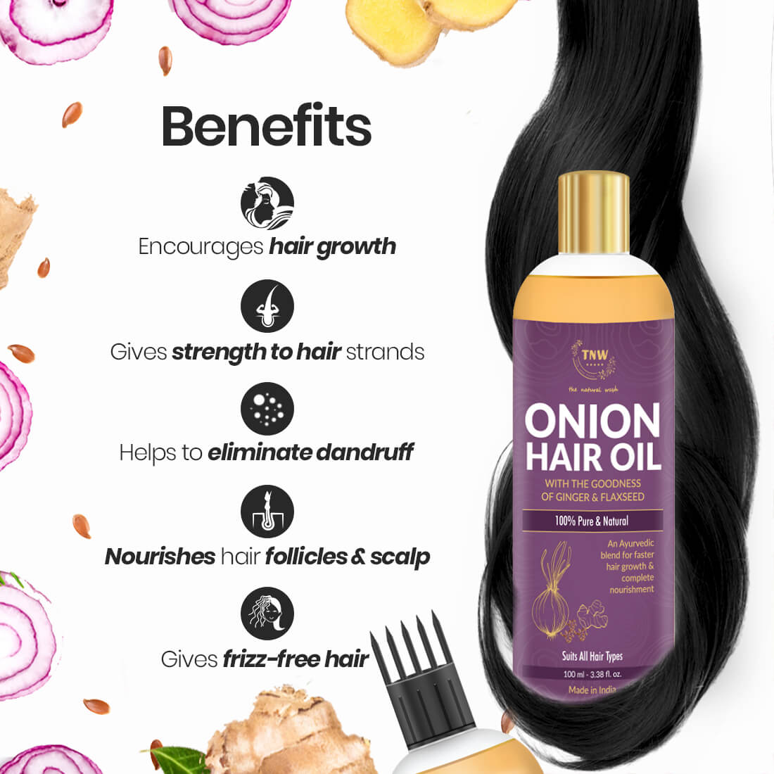Buy Kesh king Ayurvedic Onion Oil Non Sticky Anti Hair Fall Hair Growth Oil  200ml Online at Low Prices in India  Amazonin