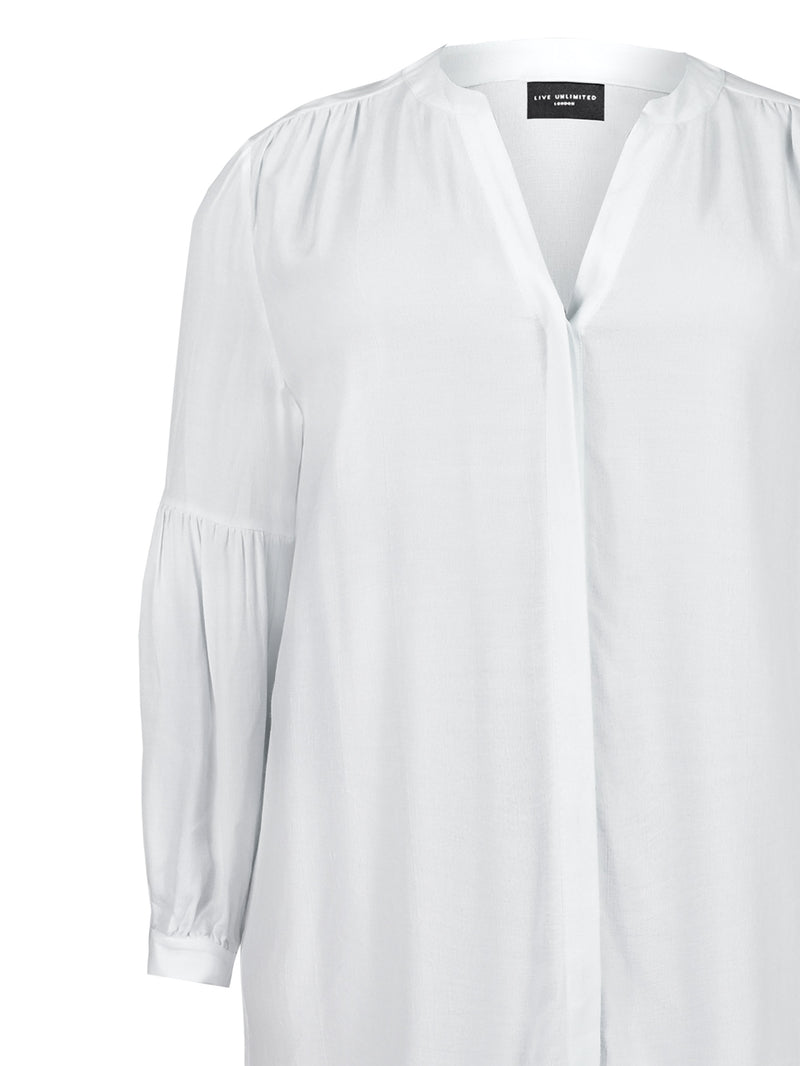 Ivory Blouson Sleeve Blouse - Plus Size Clothing from Live Unlimited London
