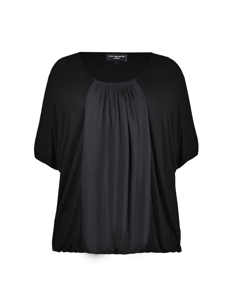 Bubble Hem Jersey Top - Plus Size Clothing from Live Unlimited London