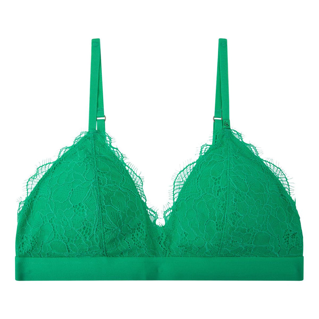 Lace bralette Isabella without pads in emerald green – Coco Malou