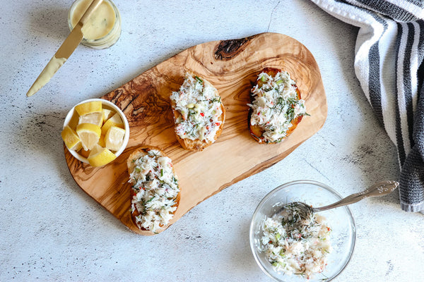 Maine Crab Meat Recipe with lemon aioli