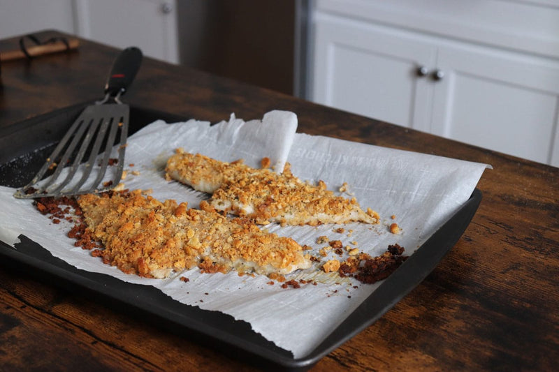 baked haddock with ritz cracker crumb topping