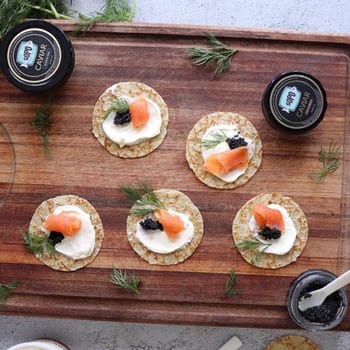 SoPo Caviar with Blinis and Creme Fraiche