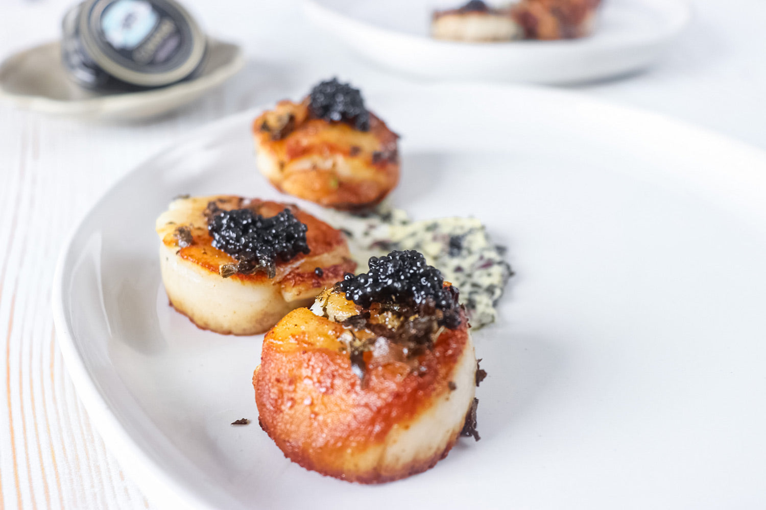 Seared Scallops with Caviar