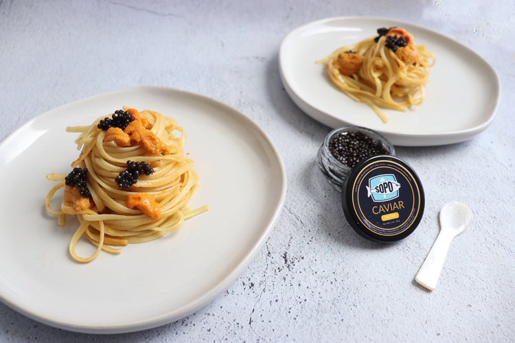 Maine Uni Pasta & Caviar recipe