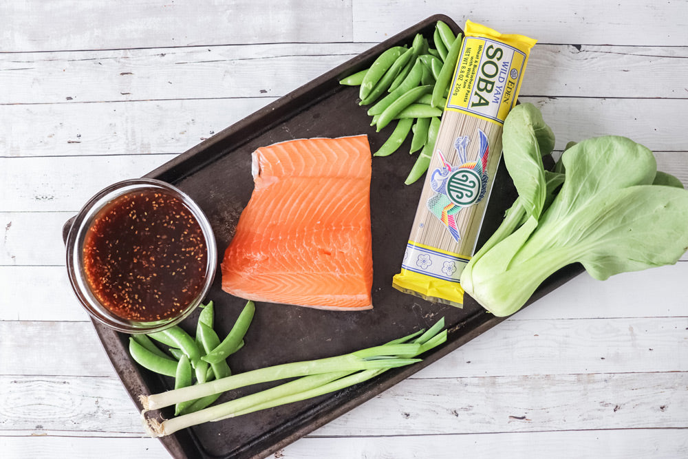 Fresh Atlantic Salmon with Recipe Ingredients