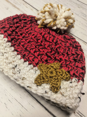 Orange/Red Star Hat- 2-5 Years - BeMo Designs