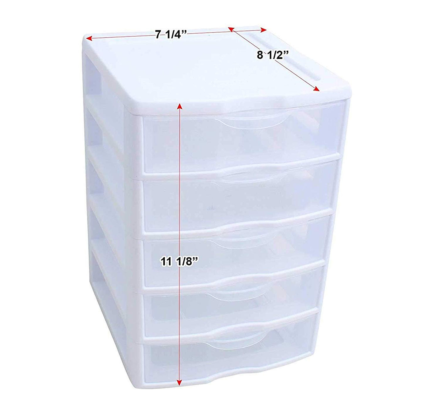 5 Unit Plastic Shelves Drawer Organizer Shelving Storage Set