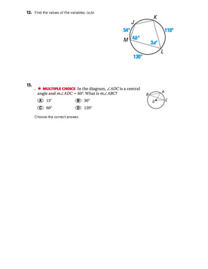 Geometry Inscribed Angles Worksheets – Quiz Shop