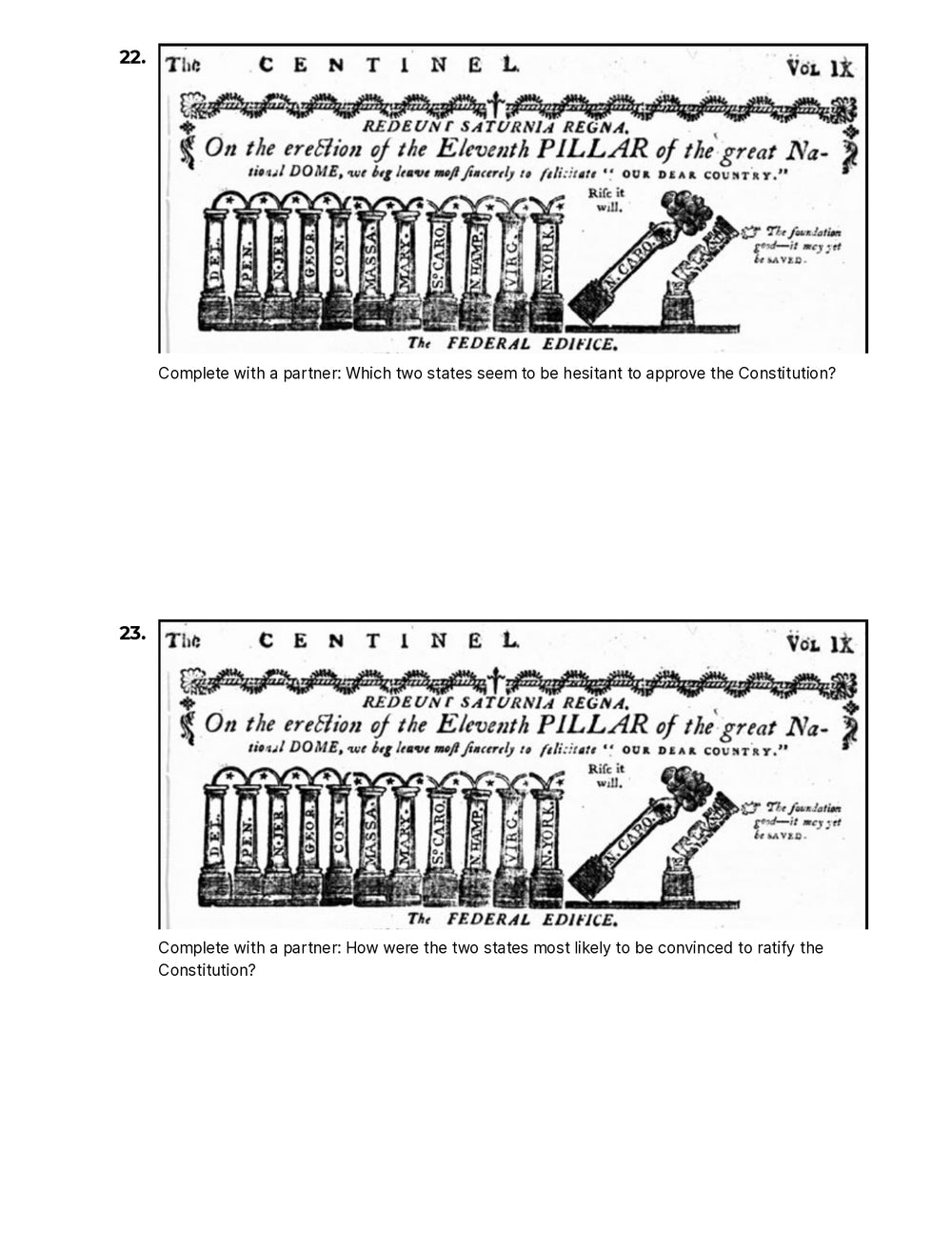 The Constitutional Convention Worksheet