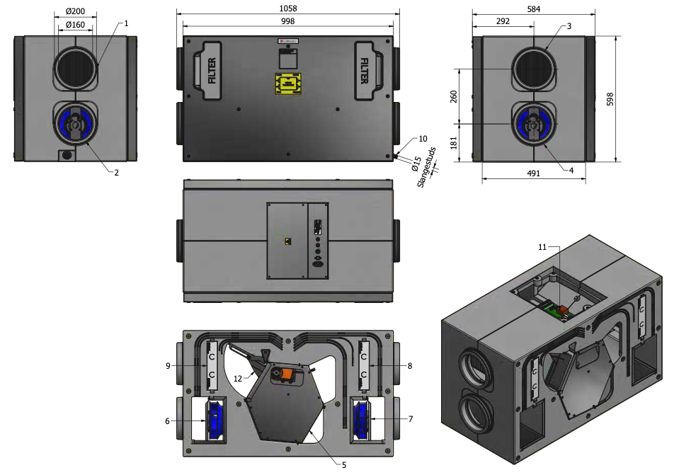 Genvex Eco 300 dimensions