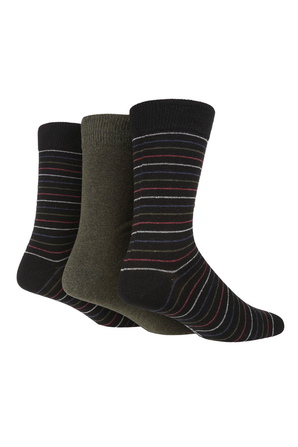 Gentle Grip® Men's Monochrome Stripe Crew Sock