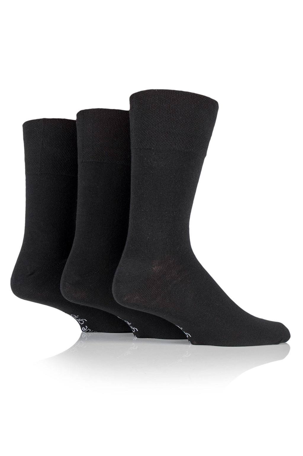 Gentle Grip - Men's Plain Black Socks 