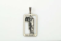 Hermit Tarot Card Pendant .925 Sterling Silver - solid silver Hermit Tarot Jewelry USA
