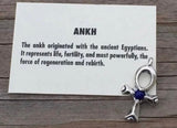 Ankh Pendant Solid .925 Sterling Silver w/ Natural Lapis Lazuli gemstone - Small ankh USA