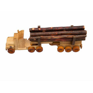 wooden log truck toy