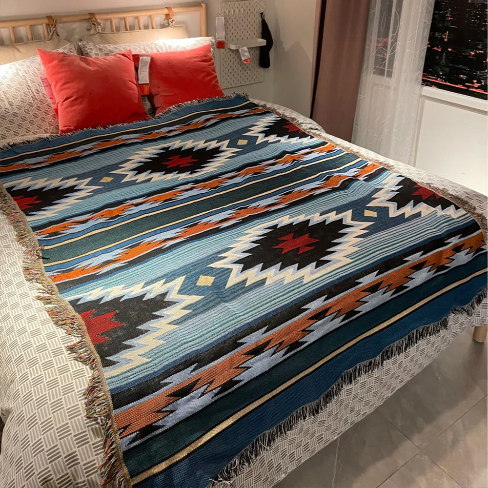 vloeiend verwijzen lof Bohemian Knitted Blankets Brunei Single Bed blanket Size 220×160 - Woolhome