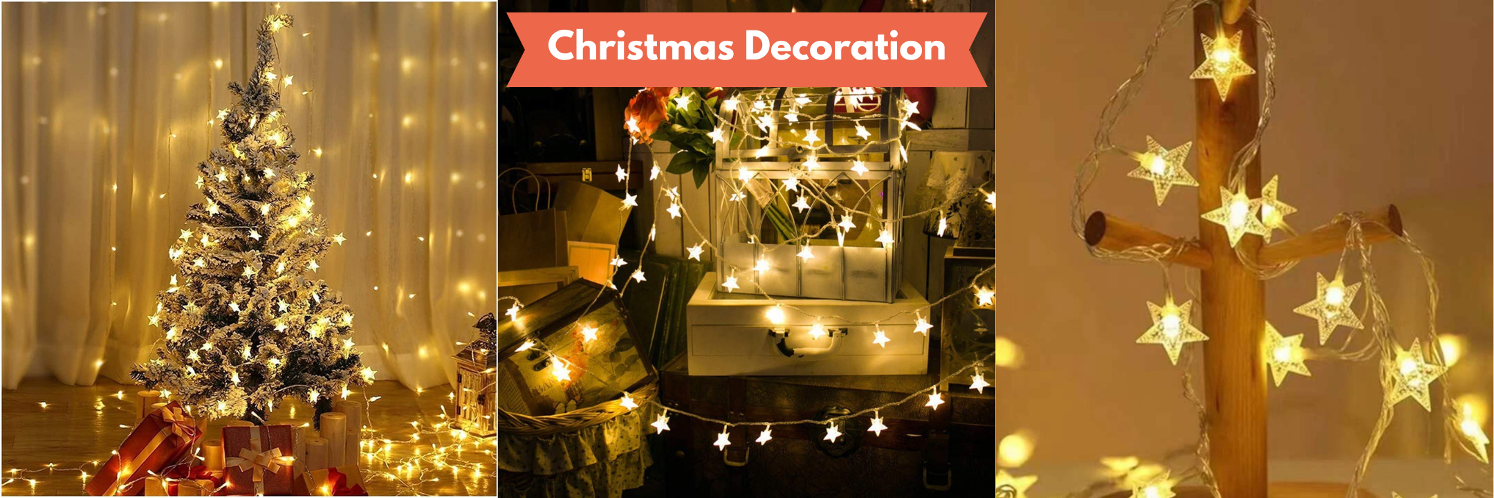 Christmas star led lights for Christmas Tree decoration