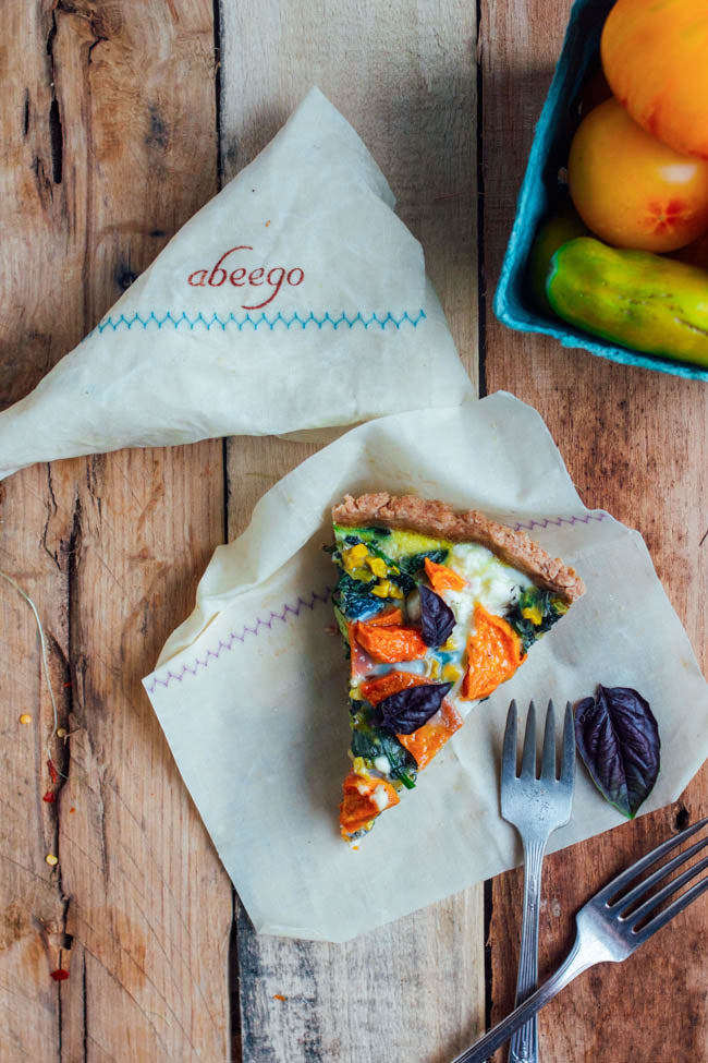 abeego beeswax food wrap summer vegetable pie recipe