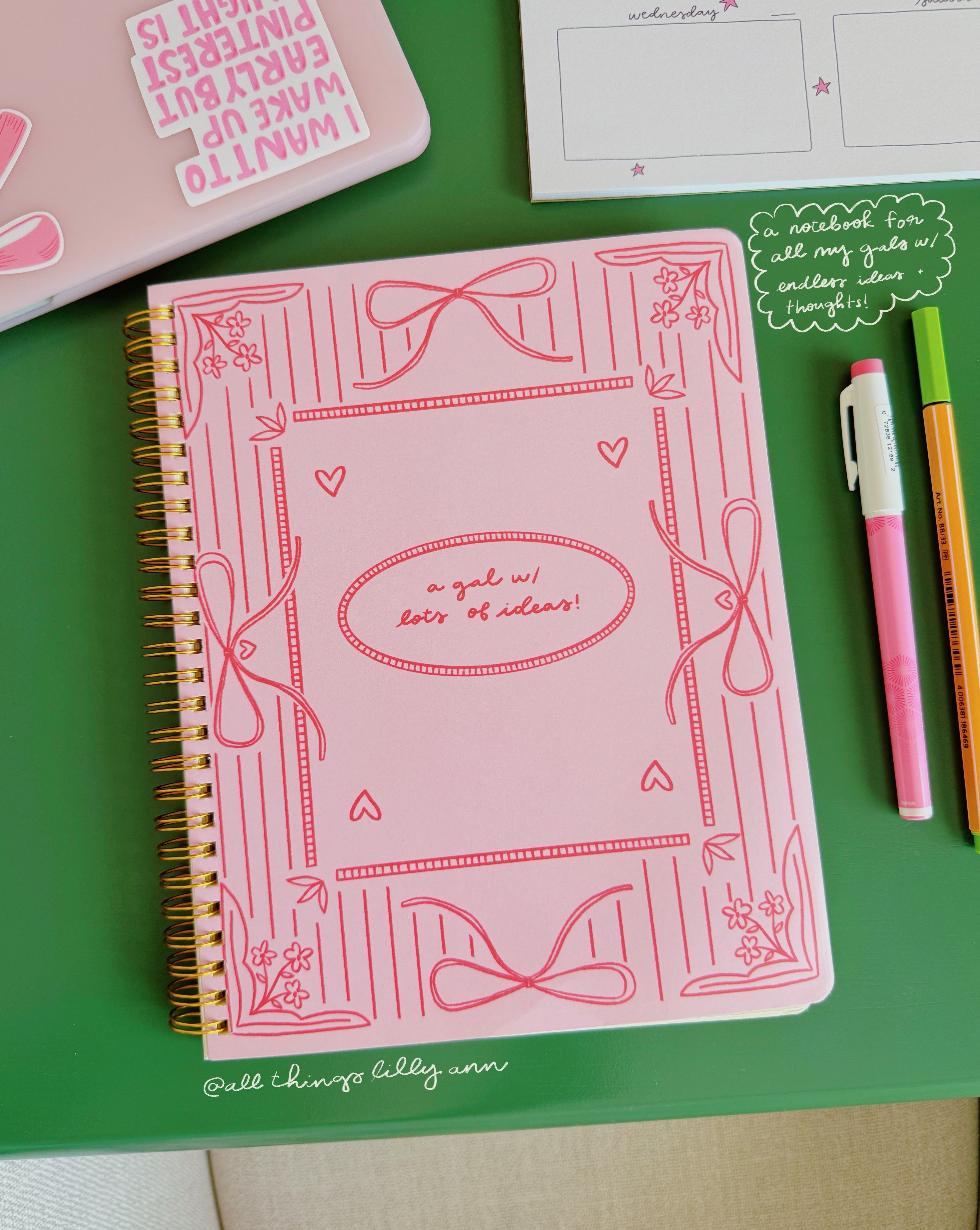 'A GAL WITH LOTS OF IDEAS' SPIRAL NOTEBOOK - All Things Lilly Ann product image