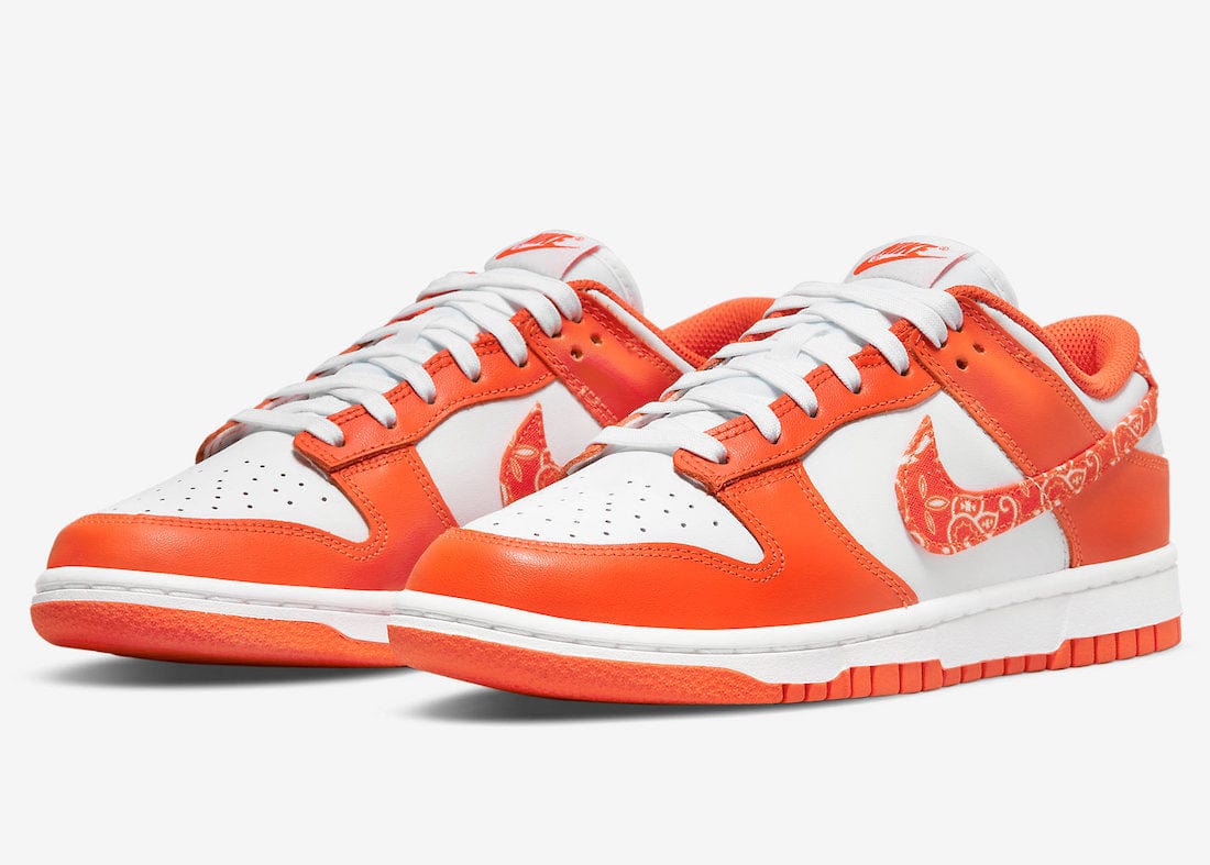 nike dunk low paisley orange