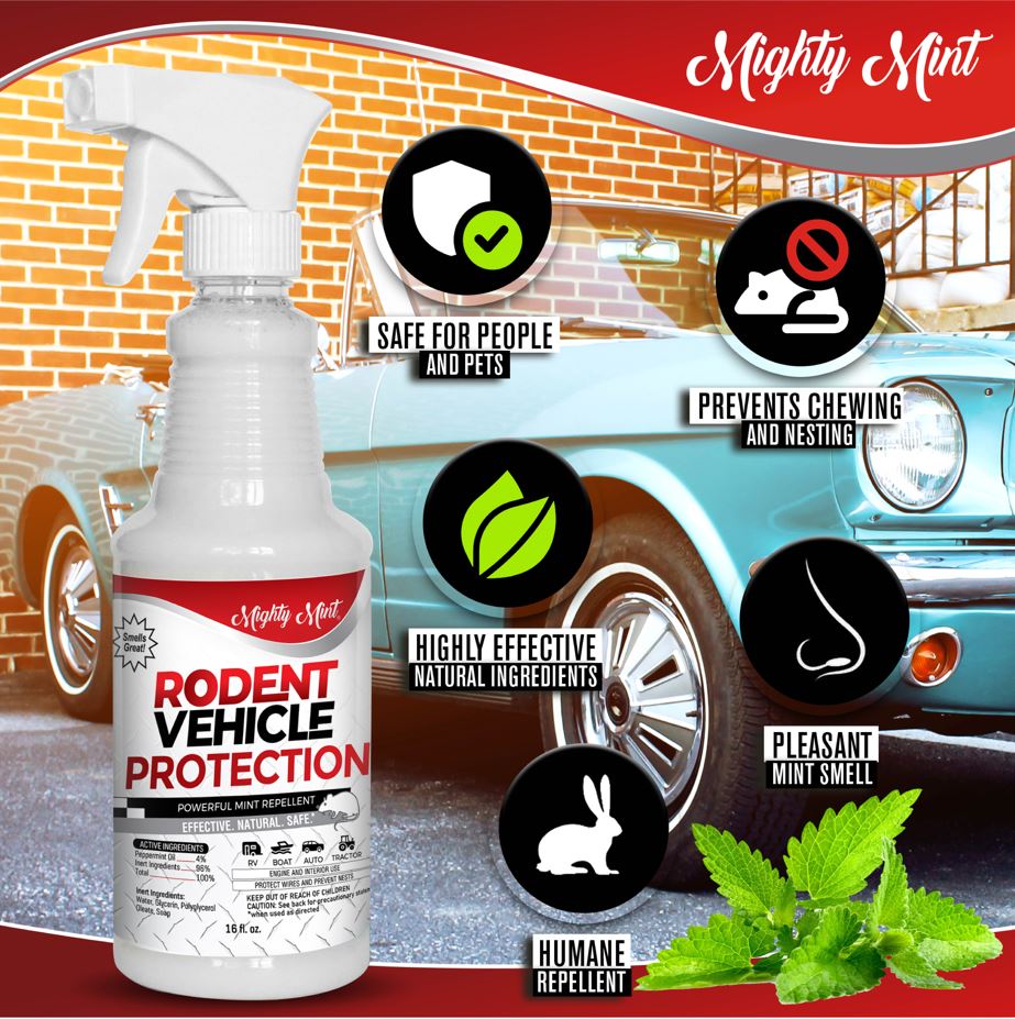 Mighty Mint Vehicle Rodent Repellent Peppermint Spray 16 oz Pure