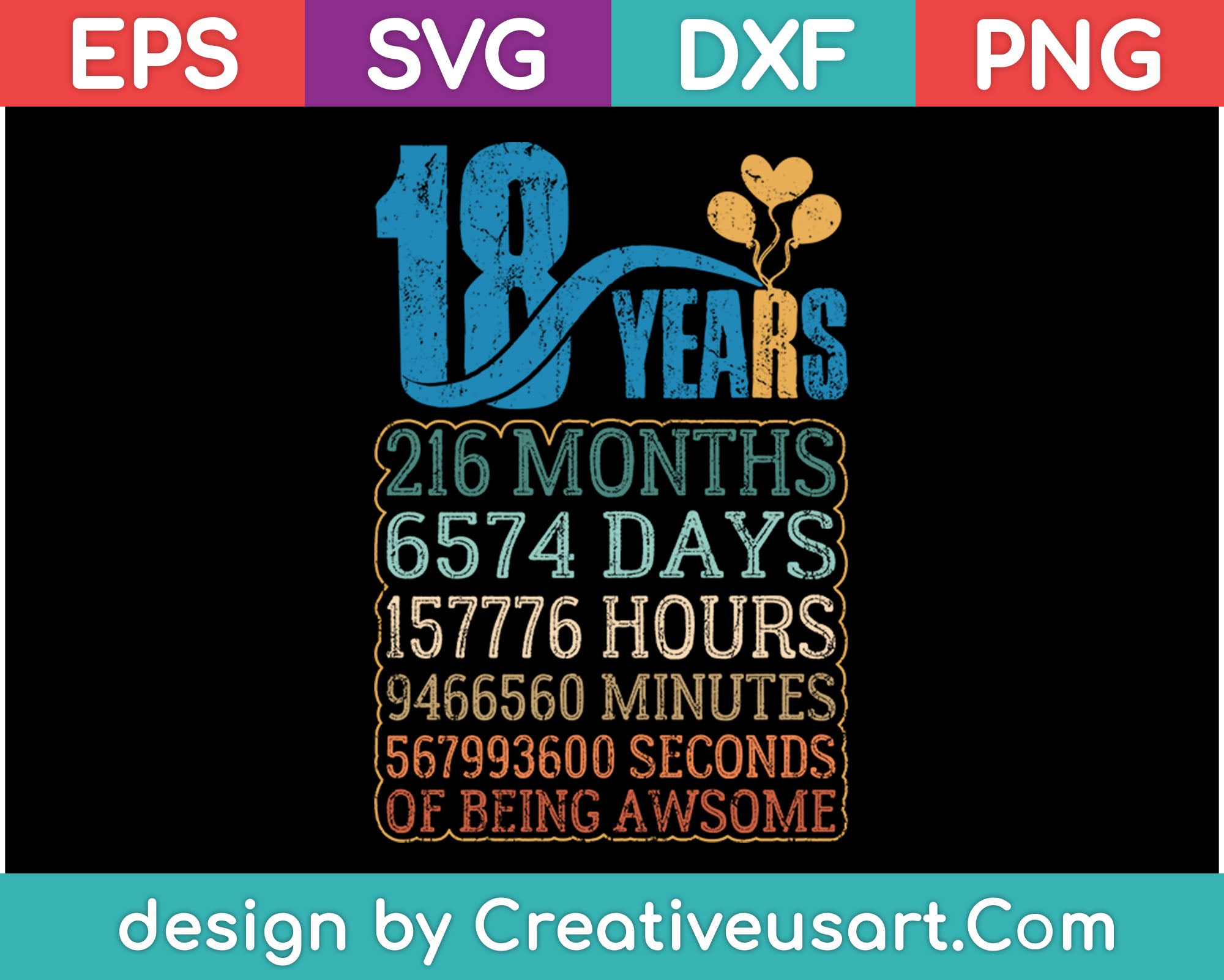 Download 18th Birthday T Shirt Design Svg Png Cutting Printable Files Creativeusart SVG, PNG, EPS, DXF File