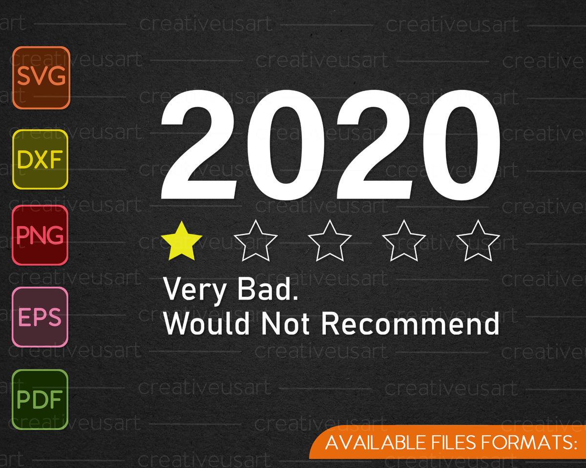 2020 Sucks Very Bad Not Recommend 1 Star Rating SVG PNG Files