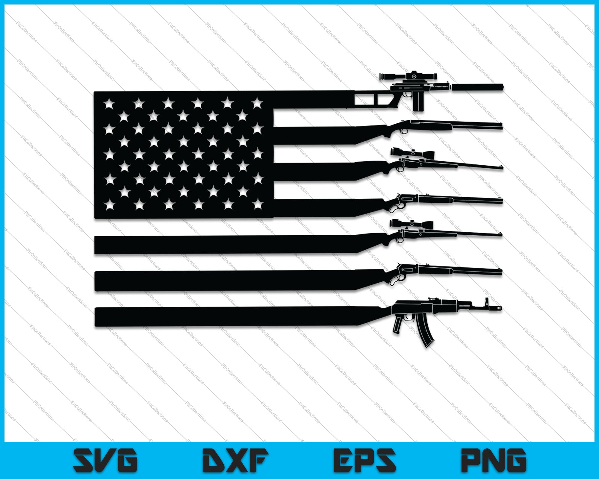 Download American Flag Made With Guns Svg Png Printable Files Creativeusart PSD Mockup Templates