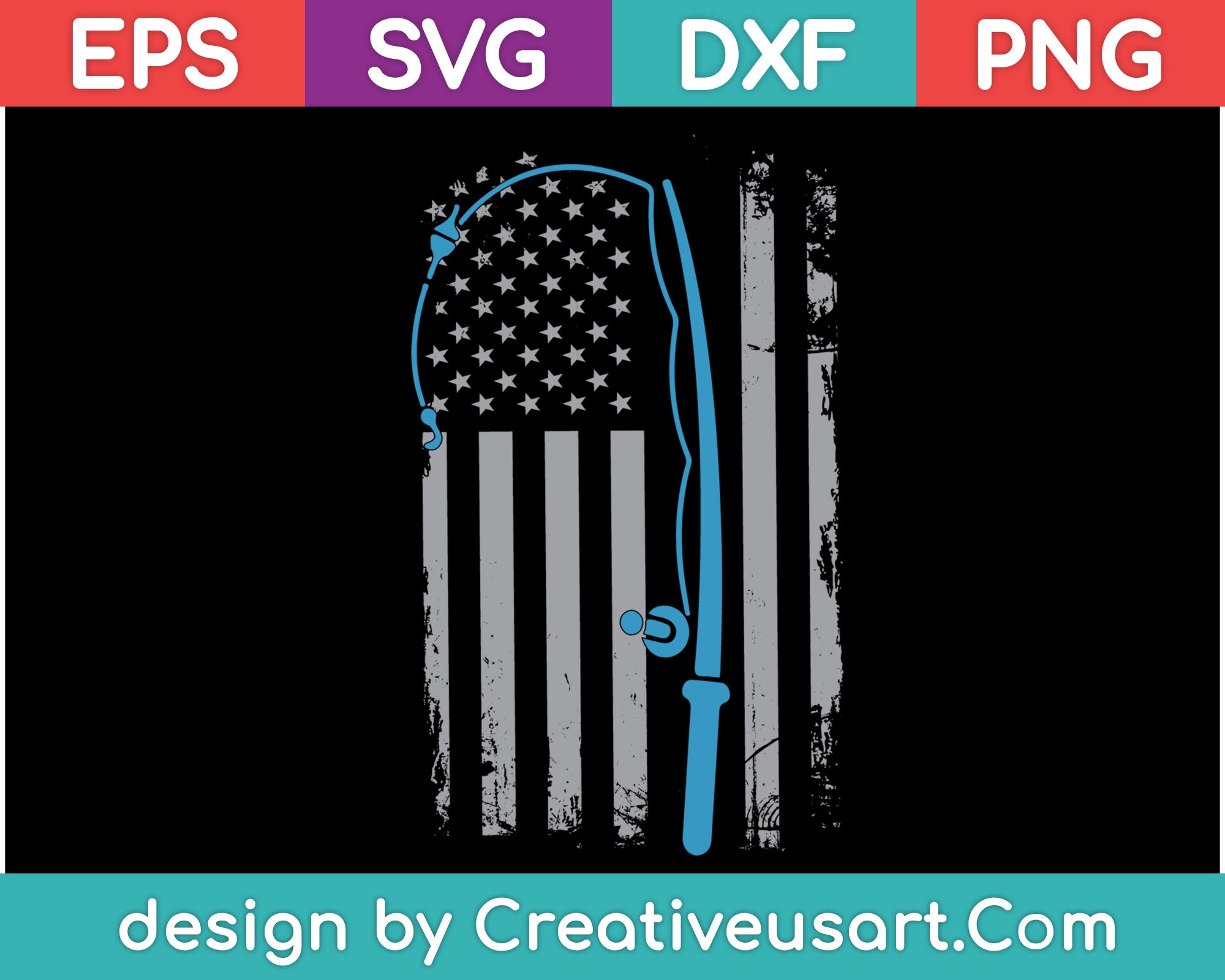 Free Free 195 Fishing American Flag Svg SVG PNG EPS DXF File